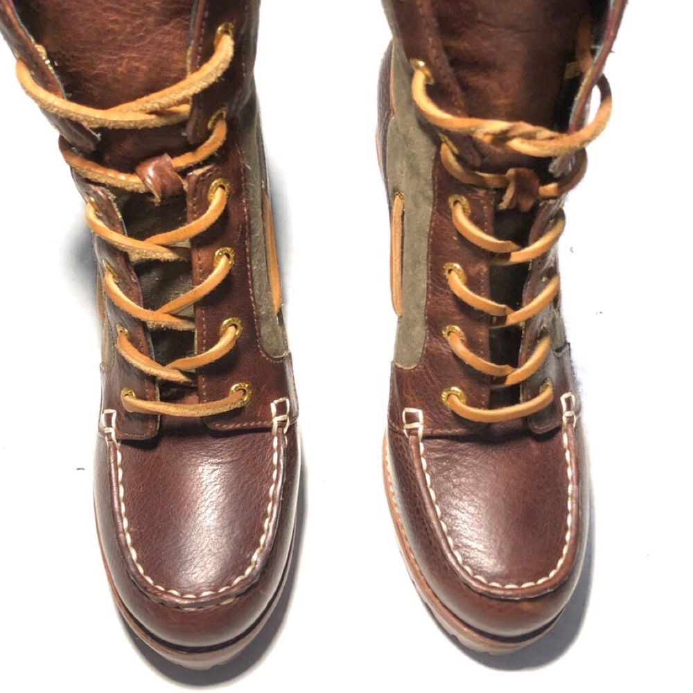 Sperry Topsider Trinity Heel Boots • Brown & Olive - Picture 3 of 8